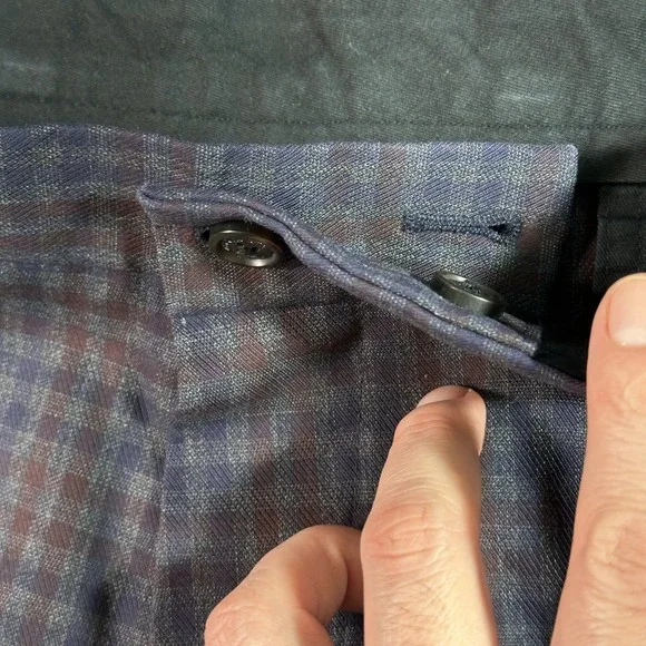 BROOKS BROTHERS Advantage Chino Clark Pant Men's 38x32 Navy Tartan Check Preppy - Picture 3 of 13